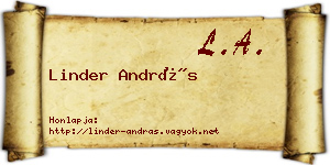 Linder András névjegykártya