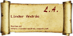 Linder András névjegykártya